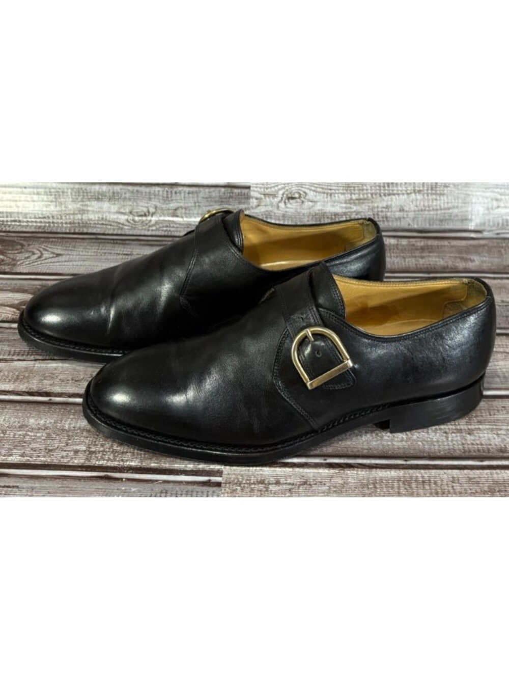 Roberto Botticelli Monk Strap leather Shoes size 7.5 Handmade Italy